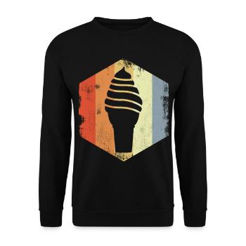 Vintage Softeis - Unisex Pullover - Schwarz - Vorne - Alina (178cm) & Michal (187cm)