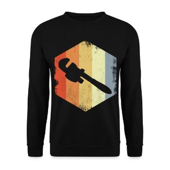 Croquis de clé à pipe Look vintage - Sweat-shirt Unisexe - noir - Devant - Alina (178cm) & Michal (187cm)