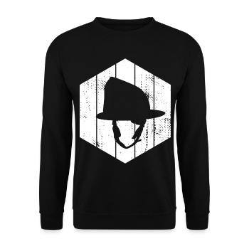 Firefighter Helmet Sketch - Unisex Sweatshirt - black - Front - Alina (178cm) & Michal (187cm)