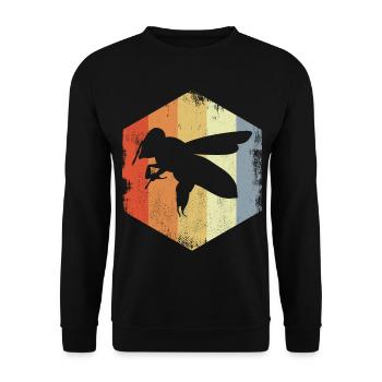 Dessin d’abeille mellifère Vintage - Sweat-shirt Unisexe - noir - Devant - Alina (178cm) & Michal (187cm)