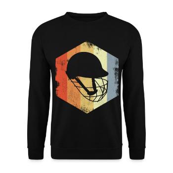 Vintage cricket helmet sketch - Unisex Sweatshirt - black - Front - Alina (178cm) & Michal (187cm)