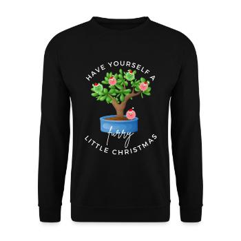 Haben Sie ein kleines pelziges Weihnachten - Unisex Pullover - Schwarz - Vorne - Alina (178cm) & Michal (187cm)