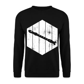 Dessin de flûte - Sweat-shirt Unisexe - noir - Devant - Alina (178cm) & Michal (187cm)