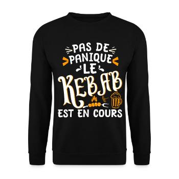 Le kebab est en cours barbecue anniversaire - Sweat-shirt Unisexe - noir - Devant - Alina (178cm) & Michal (187cm)