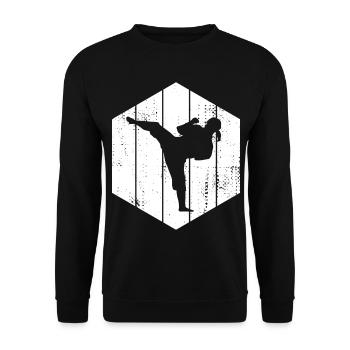 Karate Girl - Unisex Sweatshirt - black - Front - Alina (178cm) & Michal (187cm)