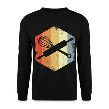 Dough Roll Hand Mixer - Unisex Sweatshirt - black - Front - Alina (178cm) & Michal (187cm)