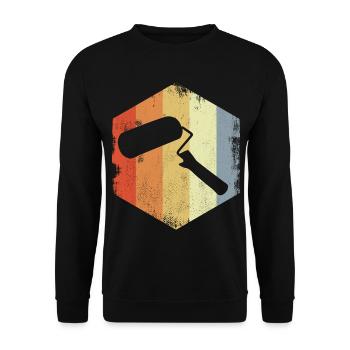 Vintage Paint Roller - Unisex Sweatshirt - black - Front - Alina (178cm) & Michal (187cm)