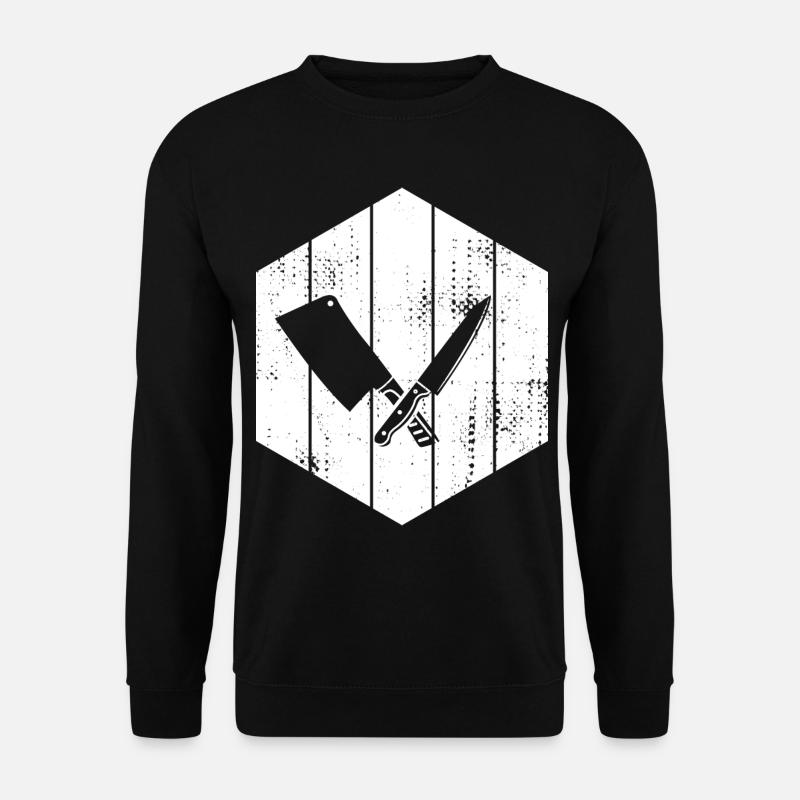 Knife Cleaver Drawing - Unisex Sweatshirt - black