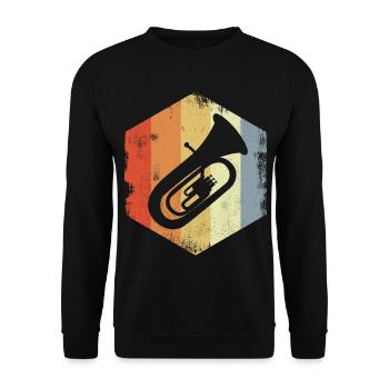 Croquis de Tuba Vintage - Sweat-shirt Unisexe - noir - Devant - Alina (178cm) & Michal (187cm)