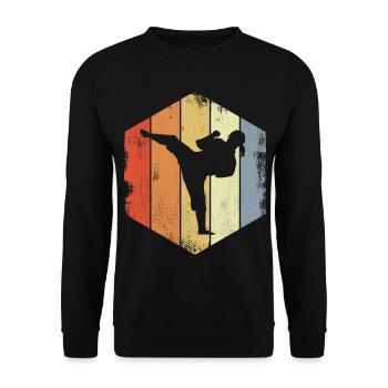 Karate Girl Drawing - Unisex Sweatshirt - black - Front - Alina (178cm) & Michal (187cm)