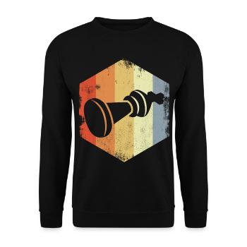 Vintage Chess Set Sketch - Unisex Sweatshirt - black - Front - Alina (178cm) & Michal (187cm)