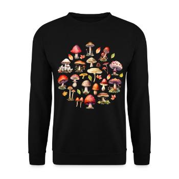 Collection de champignons des bois pour les amoureux de la nature - Sweat-shirt Unisexe - noir - Devant - Alina (178cm) & Michal (187cm)