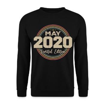 Mai 2020 Vintage Nées En Mai 2020 Anniversaire - Sweat-shirt Unisexe - noir - Devant - Alina (178cm) & Michal (187cm)