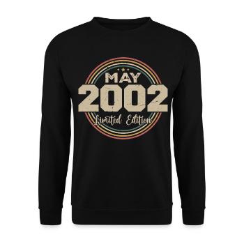 Mai 2002 Vintage Nées En Mai 2002 Anniversaire - Sweat-shirt Unisexe - noir - Devant - Alina (178cm) & Michal (187cm)