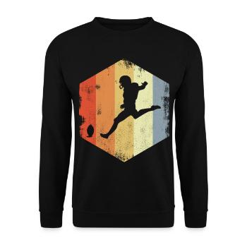 Vintage Football Player Sketch - Unisex Sweatshirt - black - Front - Alina (178cm) & Michal (187cm)