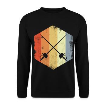 Vintage Fechtschwerter - Unisex Pullover - Schwarz - Vorne - Alina (178cm) & Michal (187cm)
