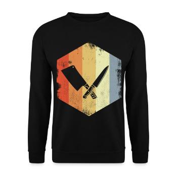 Butcher Cleaver Sketch - Unisex Sweatshirt - black - Front - Alina (178cm) & Michal (187cm)