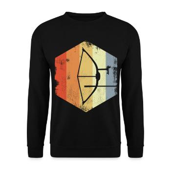 Retro Bogensport - Unisex Pullover - Schwarz - Vorne - Alina (178cm) & Michal (187cm)