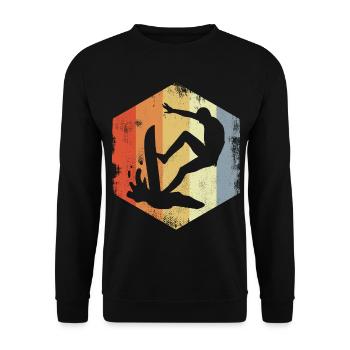 Vintage Surfing - Unisex Sweatshirt - black - Front - Alina (178cm) & Michal (187cm)