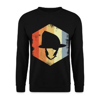 Vintage Firefighter Helmet - Unisex Sweatshirt - black - Front - Alina (178cm) & Michal (187cm)