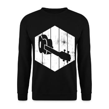 Ukulele Zeichnung - Unisex Pullover - Schwarz - Vorne - Alina (178cm) & Michal (187cm)