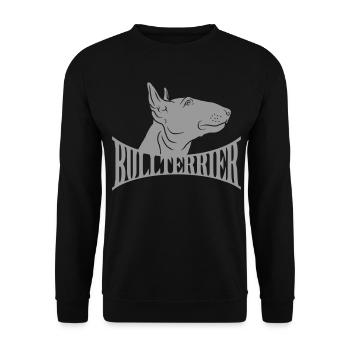 Tête de Bull Terrier avec lettrage - Sweat-shirt Unisexe - noir - Devant - Alina (178cm) & Michal (187cm)