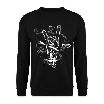 main en métal zombie illustration diables main w - Sweat-shirt Unisexe - noir - Devant - Alina (178cm) & Michal (187cm)