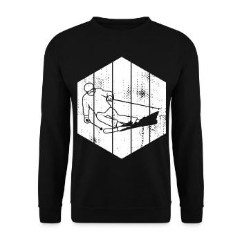 Dessin de skieur - Sweat-shirt Unisexe - noir - Devant - Alina (178cm) & Michal (187cm)