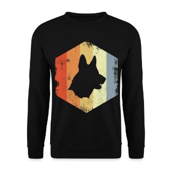 Vintage German Shepherd - Unisex Sweatshirt - black - Front - Alina (178cm) & Michal (187cm)