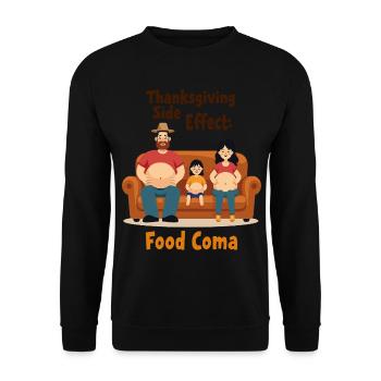 Thanksgiving Food Coma - Unisex Pullover - Schwarz - Vorne - Alina (178cm) & Michal (187cm)