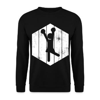 Drôle de pom-pom girl bonhomme allumette - Sweat-shirt Unisexe - noir - Devant - Alina (178cm) & Michal (187cm)