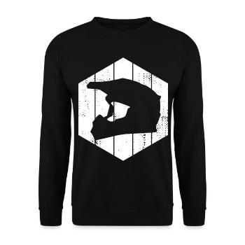 Motocross Helm - Unisex Pullover - Schwarz - Vorne - Alina (178cm) & Michal (187cm)