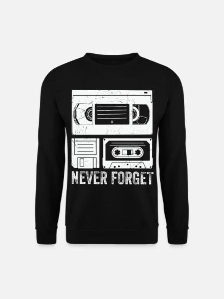 Vintage Cassette Tape Never Forget - Unisex Pullover - Schwarz
