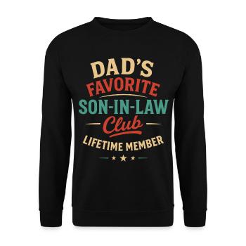 Schwiegersohn Retro Lustiger Familienhumor - Unisex Pullover - Schwarz - Vorne - Alina (178cm) & Michal (187cm)