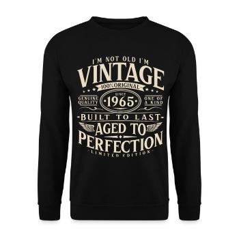 1965_Jahrgang_Vintage_Geburtstag_Geschenk - Unisex Sweatshirt - black - Front - Alina (178cm) & Michal (187cm)