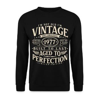 1977_Jahrgang_Vintage_Geburtstag_Geschenk - Unisex Sweatshirt - black - Front - Alina (178cm) & Michal (187cm)