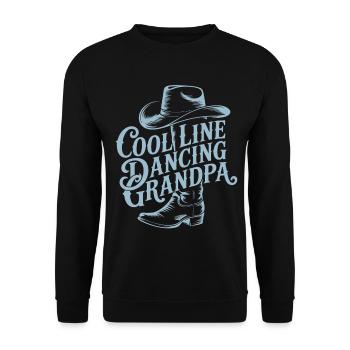 Cool Line Dancing Grandpa - Unisex Sweatshirt - black - Front - Alina (178cm) & Michal (187cm)