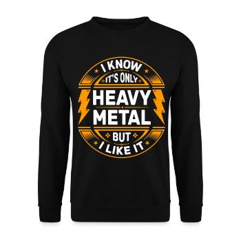 Je sais que c’est juste un badge de heavy metal - Sweat-shirt Unisexe - noir - Devant - Alina (178cm) & Michal (187cm)
