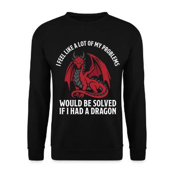 Problems Solved Dragon Lovers Fantasy - Unisex Sweatshirt - black - Front - Alina (178cm) & Michal (187cm)