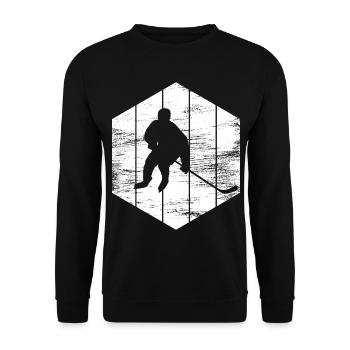 Eishockeyspieler Zeichnung - Unisex Sweatshirt - black - Front - Alina (178cm) & Michal (187cm)