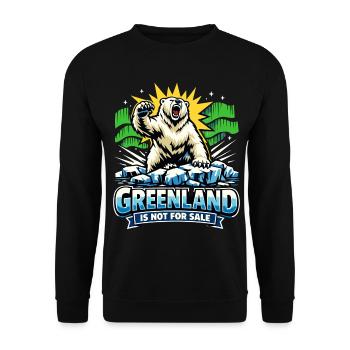 Le Groenland n’est pas à vendre. Cadeau politique drôle. - Sweat-shirt Unisexe - noir - Devant - Alina (178cm) & Michal (187cm)