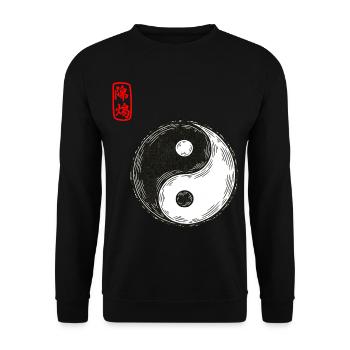 Yin und Yang - Unisex Pullover - Schwarz - Vorne - Alina (178cm) & Michal (187cm)