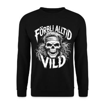 Wild Side Skull - Unisex Pullover - Schwarz - Vorne - Alina (178cm) & Michal (187cm)
