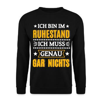 Rentner Ruhestand - Unisex Pullover - Schwarz - Vorne - Alina (178cm) & Michal (187cm)