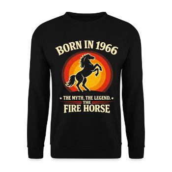 Legend 1966 Fire Horse Myth Retro - Unisex Sweatshirt - black - Front - Alina (178cm) & Michal (187cm)