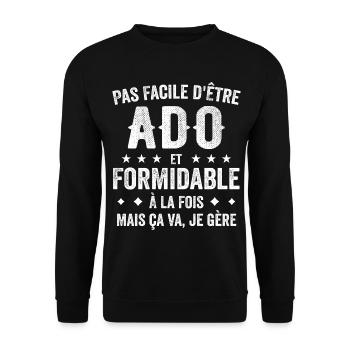 Großartiger Teenager - Unisex Pullover - Schwarz - Vorne - Alina (178cm) & Michal (187cm)