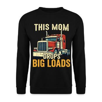 Mère camionneur Chauffeur de semi-remorque Maman - Sweat-shirt Unisexe - noir - Devant - Alina (178cm) & Michal (187cm)