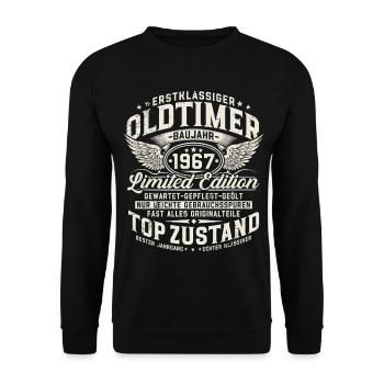 1967 Vintage Vintage Birthday Gift - Unisex Sweatshirt - black - Front - Alina (178cm) & Michal (187cm)