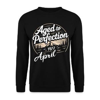 April 1977 birthday april 1977 - Unisex Sweatshirt - black - Front - Alina (178cm) & Michal (187cm)