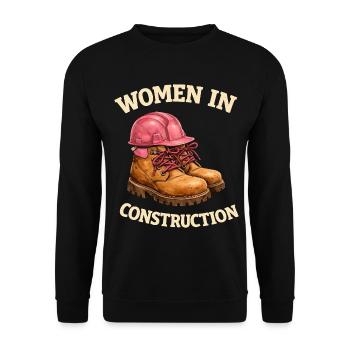 Bottes et casque de travail pour femmes dans la construction - Sweat-shirt Unisexe - noir - Devant - Alina (178cm) & Michal (187cm)